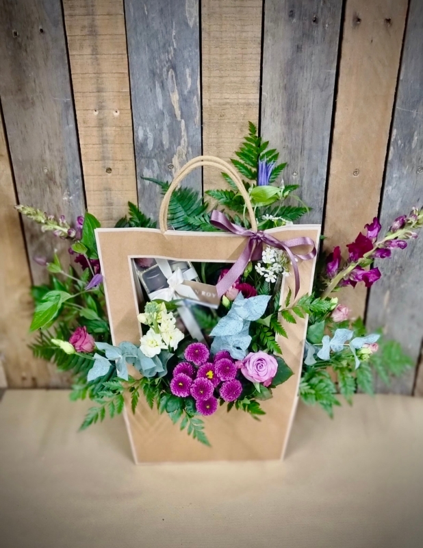 Luxury Bag Arrangement with Chocolates